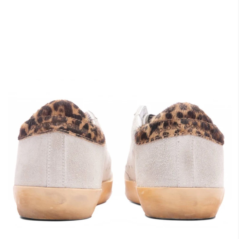 Golden Goose Superstar Sz 40 Leopard Heel Suede Sneakers + Box & Passport GGDB - Picture 2 of 12